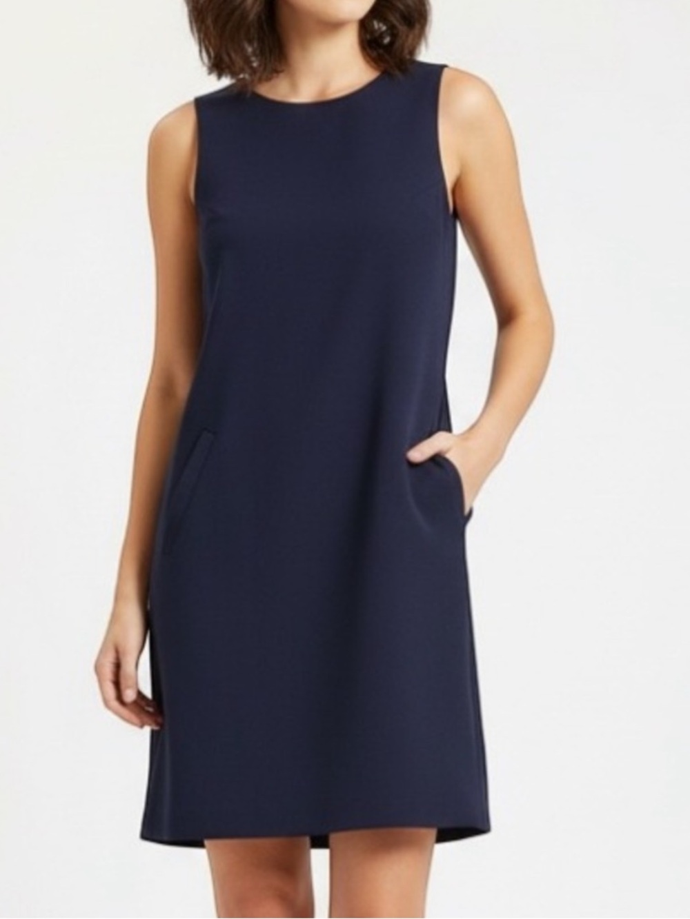 Cynthia Rowley Navy Ponte Knit Sleeveless Shift Dress M